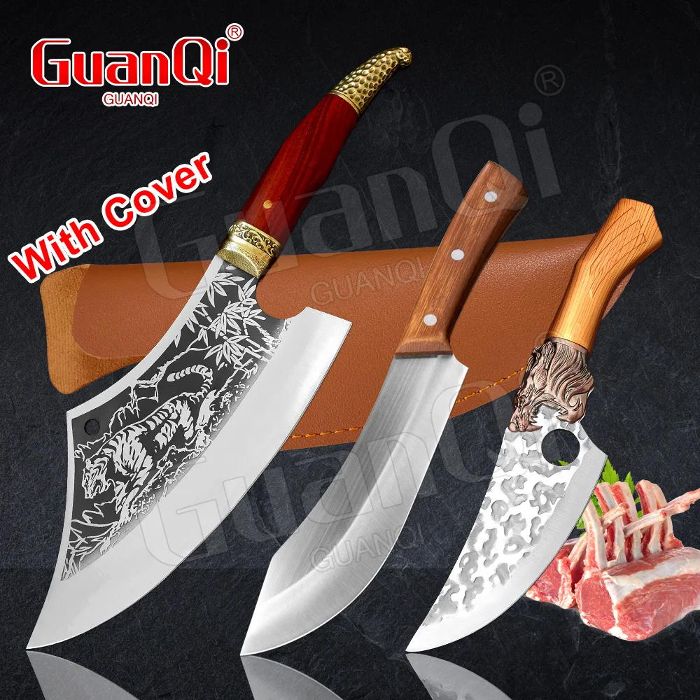 Набор ножей ручной работы из нержавеющей стали, мясница, мясница, шеф-повар, резак для нарезки, кухонная утварь для дома