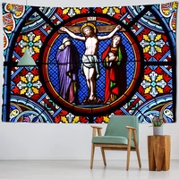 christ jesus fabric tapestry artistic polyester cottage dorm wall art home decoration brown decoration aesthetic vienna church