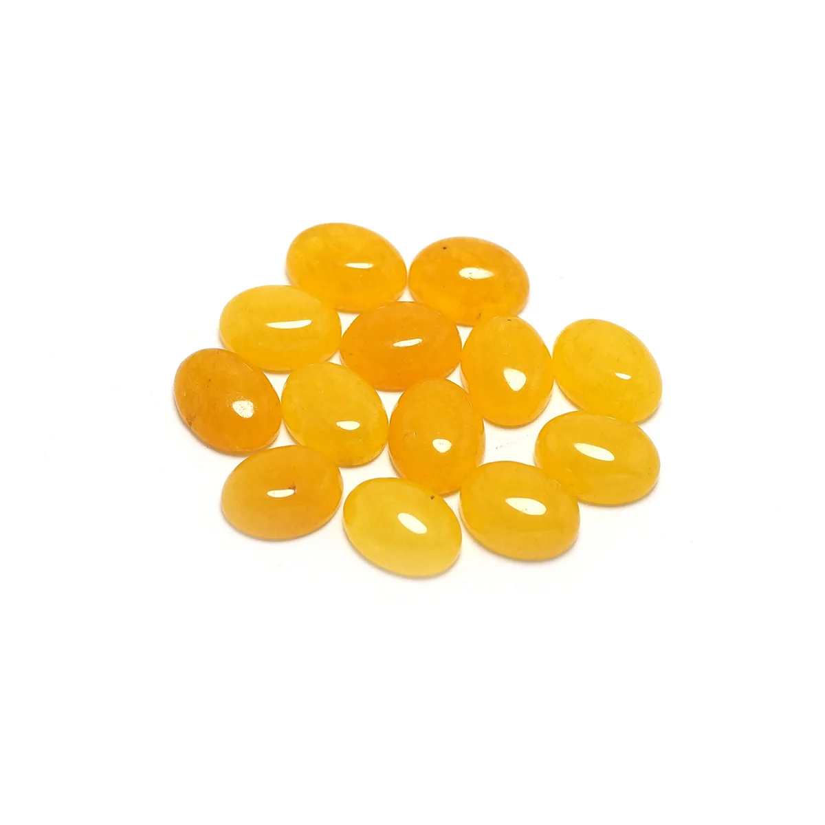 

10pcs Topaz Cabochon Stone,Oval Yellow Gemstone,Polished Flat Back Stone,6x8mm Accessorie For Necklace Earring Making Supplies