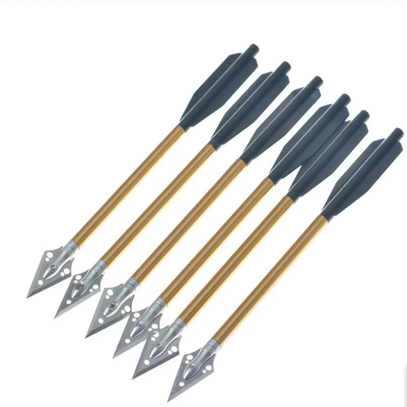 

6/12pcs stainless steel wide head slingshot arrow bow fish slingshot arrow shooting catapult dart hunting skills