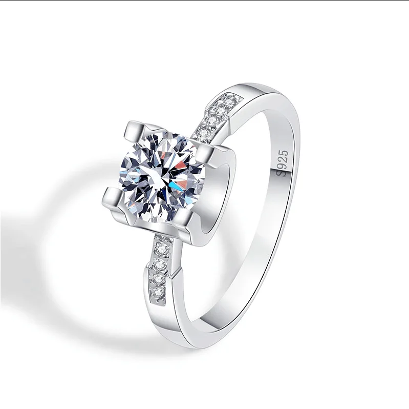

SPR9 Silver Wedding Rings Set For Women Sparking Created Moissanite Gemstone Diamonds Engagement Fine Jewelry