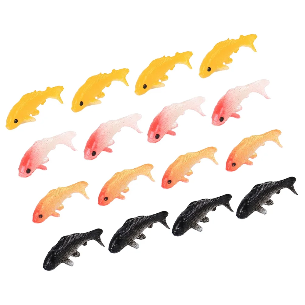 

15 Pcs Small Fake Fish Plastic Cake Containers Compact Figure Toys Aquarium Decor Decoration Lovely Illustration Simulated