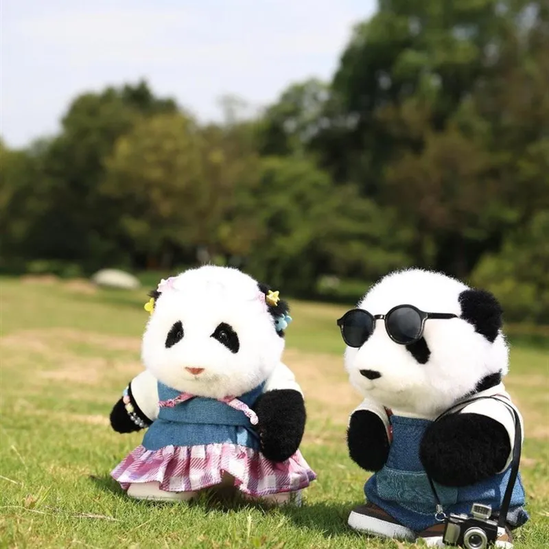 Фото Kawaii Panda Huahua Menglan, милая имитация плюшевой куклы, детские модные игрушки, уютное украшение для спальни, милые рождественские подарки для девочек №1