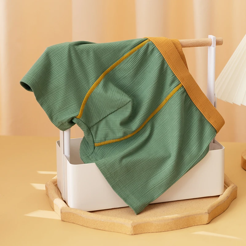 Мужские шорты-боксеры из модала со средней талией молодежные однотонные мягкие