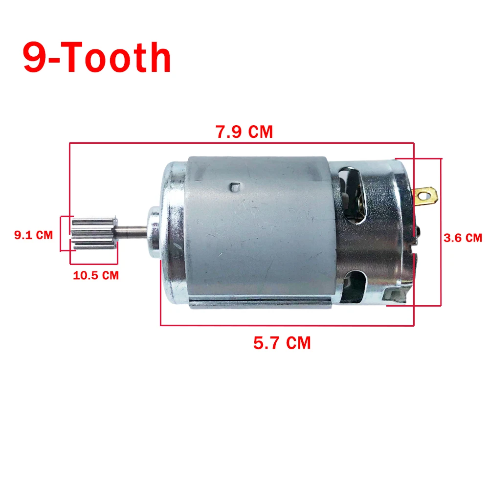 

9Tooth RS390 RS550 RS555 12V 24V 40000RPM High Speed Motor for Children Electric Car, Kid's Car Parts