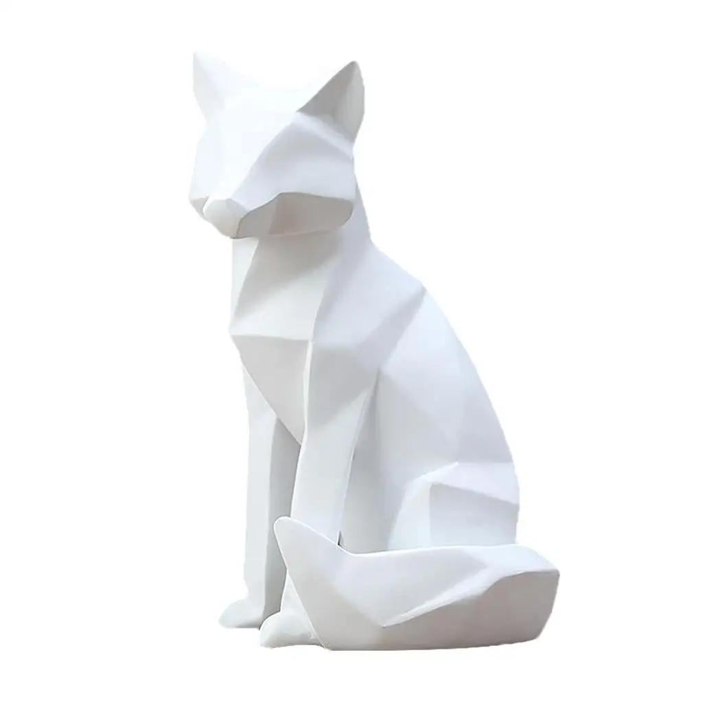 

Nordic Geometric Sculpture Fox Statue for Ornaments Desktop Bedroom Living Large size