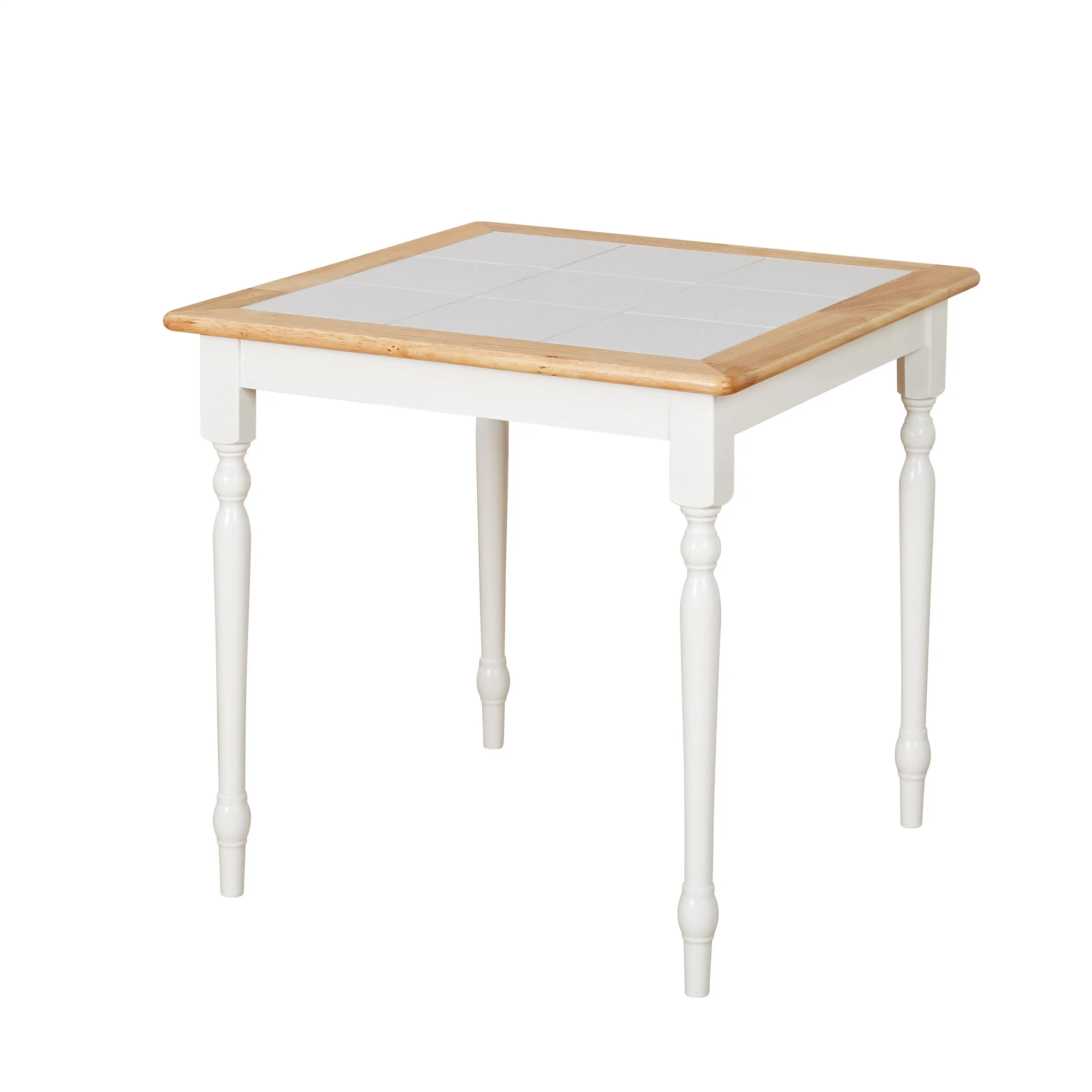 

Tile-Top Square Dining Table, White/Natural