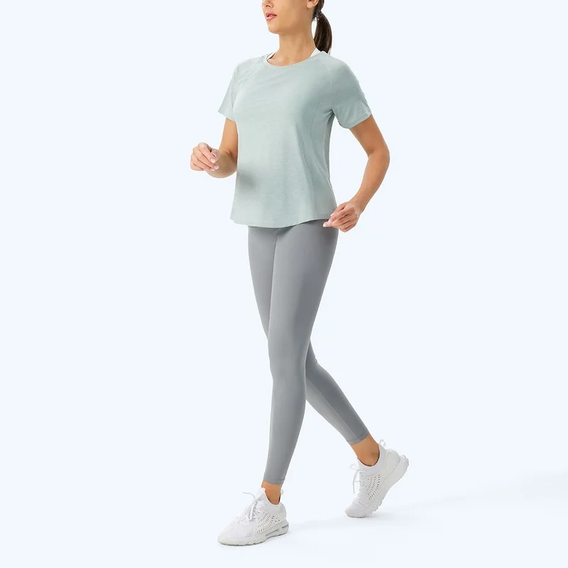 Luluwomen Sport Shirts Gym Mesh Top Breathable Quick Dry Loose Workout Short Sleeve T-shirts Fitness Solid Blouse Sportwear