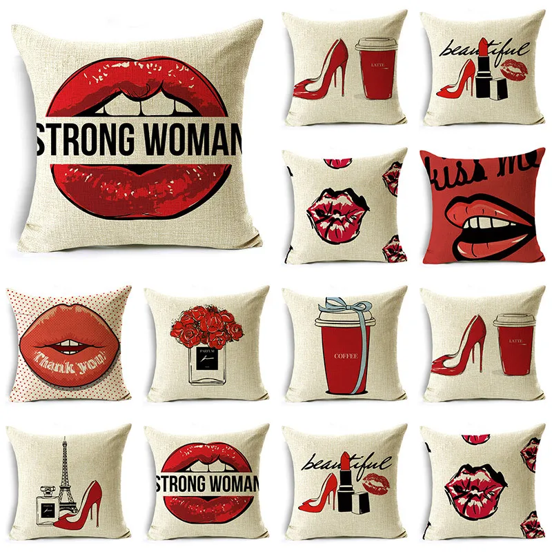 

Strong Woman Series Personality Fashion Pillowcase Valentine's Day Gift Sofa Decoration Cushion Cover 40*40cm/45*45cm/50*50cm