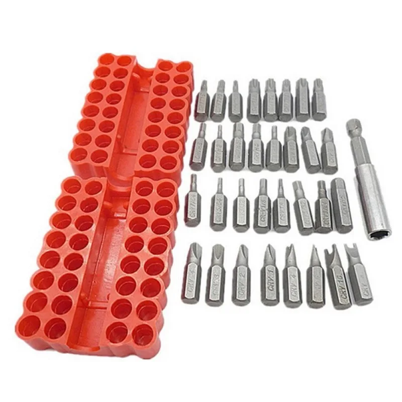 New 33pcs Electric Screwdriver Bit Combination Set Hexagonal Plum Blossom Three-Claw Four-Claw Slotted Screwdriver Accessories images - 6