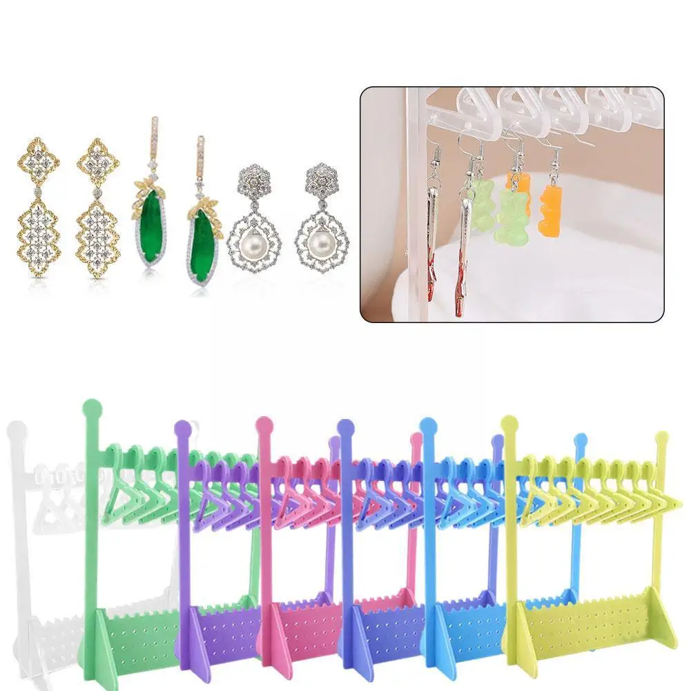 

Mini Coat Hanger Rack Earring Display Stand Jewelry Rack Case Capacity Hanging Display Large Jewelry Show Storage Earring W4E5