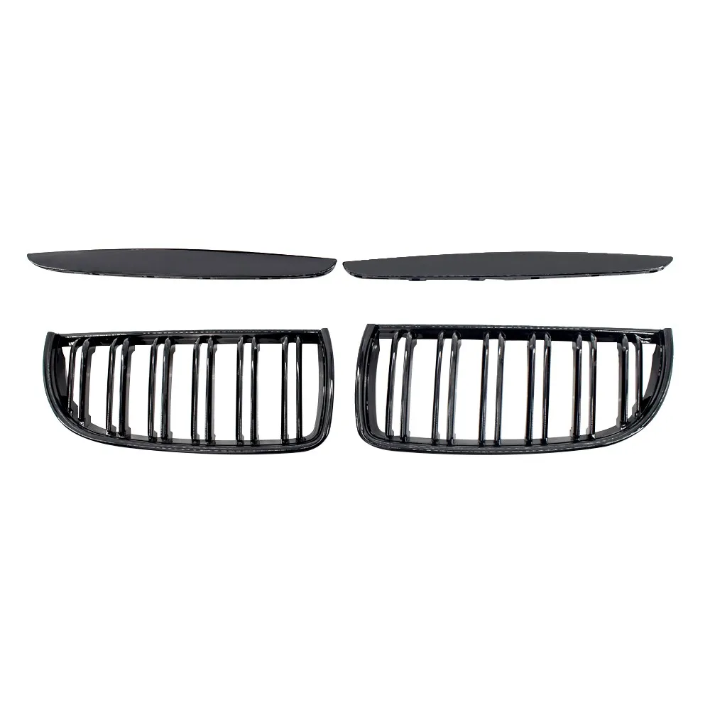 

2Pcs Gloss Black Front Bumper Hood Kidney Grille Racing Grille Replacement for BMW E90 4