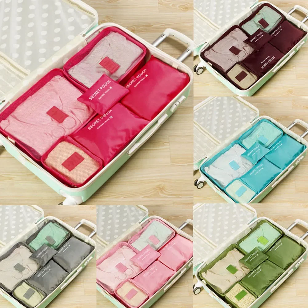 

Bags 8 Luggage Cube Storage Waterproof Colors Clothes Hot Pouch Local Stock 6pcs Selling Portable Organizer Travel Packing 2020