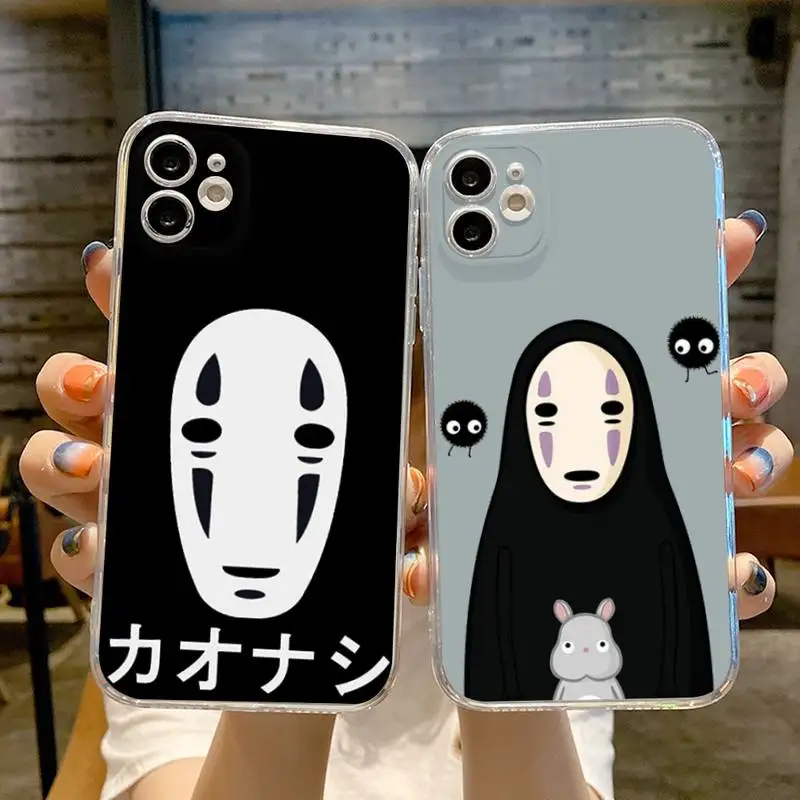 

Cute Totoro Spirited Away Ghibli Anime Phone Case Transparent For iphone 13 12 11 14 Pro Max Mini X XR XS 7 8 plus phone Covers