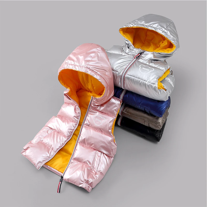 

Very Warm Kids Winter Snowsuit Coats Teen Sleeveless Baby Down Jacket For Girls Boy Clothes Vest Parka Korean Childrens Clothing