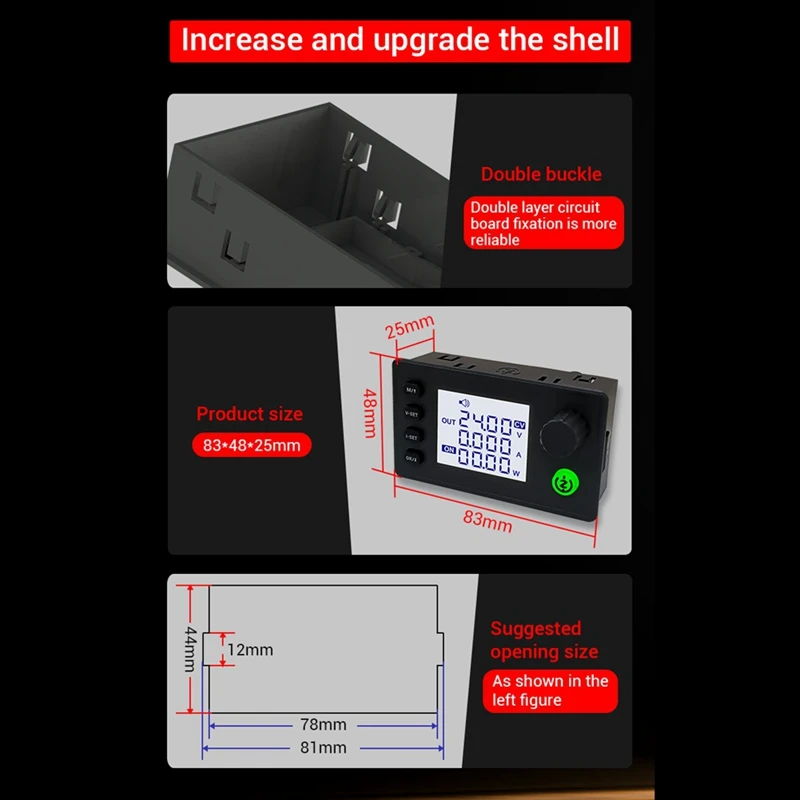 Регулируемый понижающий модуль постоянного тока с ЧПУ постоянным напряжением и