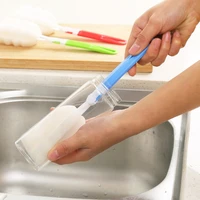 water bottle thermos cleaning tools long handle sponge brushes non toxic detachable cleaning brush milk glass bottle washing