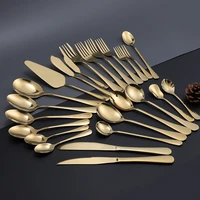 mirror gold tableware fruit fork knife teaspoon vegetable salad fork cutlery restaurant serving cutlery tableware kitchenware