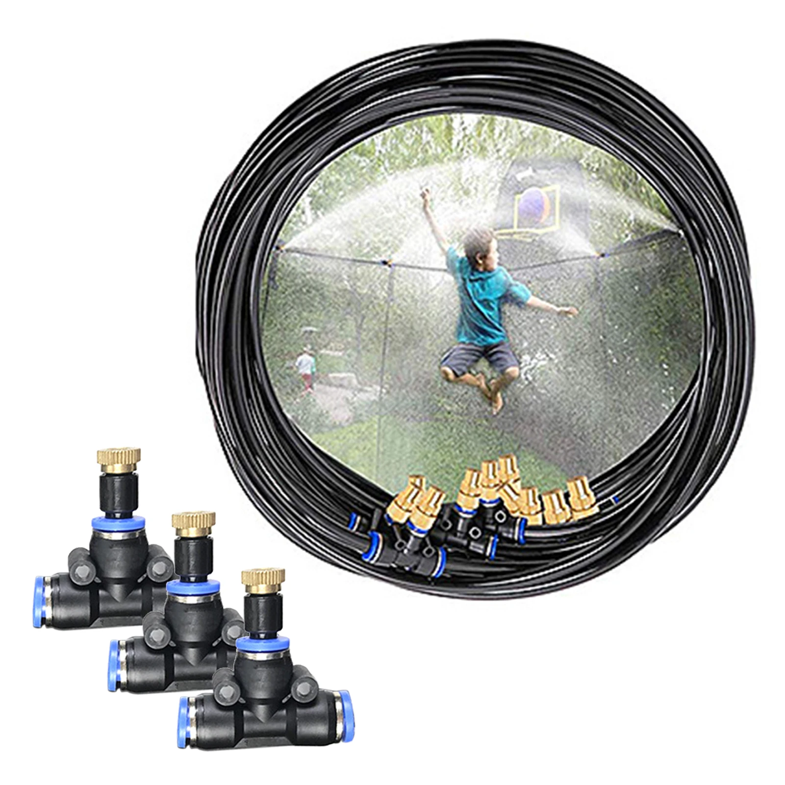 

Outdoor Water Park Spray Sprinkler Hose Cooling System Kit Brass Nozzle Outdoor Trampoline Park Plants Spray Hose Accessories