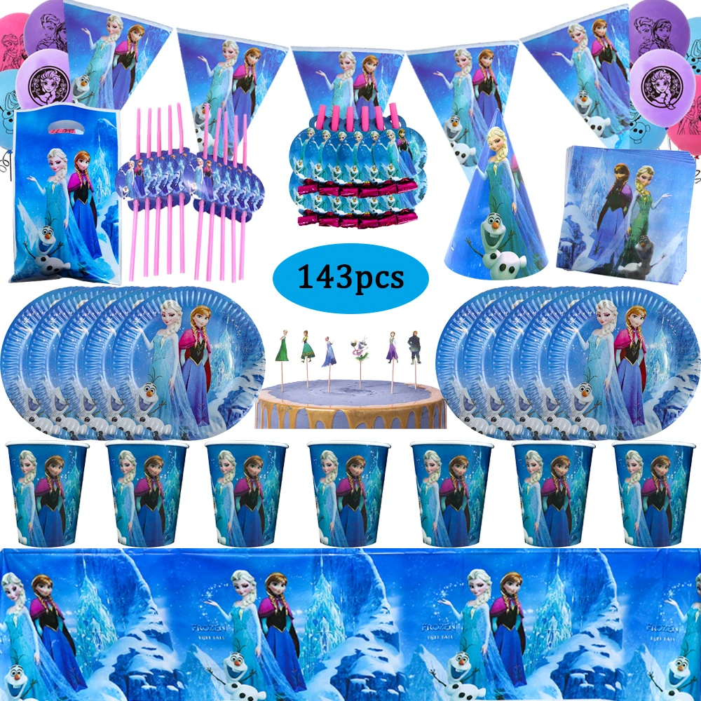 

Frozen Birthday Party Decorations Elsa Princess Themes Disposable Plate Cutlery Baby Shower Wedding Bachelorette Party Supplies