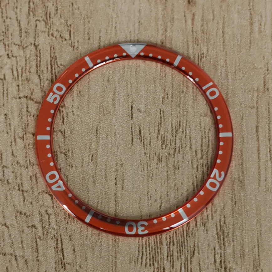 38MM Watch Bezel Insert Rounded Edge Curved Rubber Aluminum Bezel Mouth Outer Diameter 38MM Inner Diameter 31.3MM