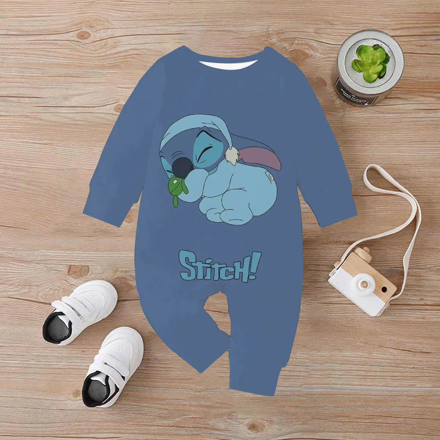 2024 весенне-осенний детский комбинезон для мальчиков и девочек Lilo & Stitch модный с