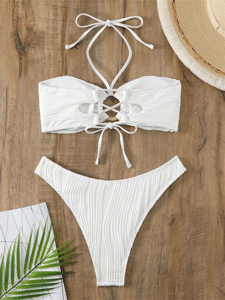 Женский купальник пуш-ап с кольцами