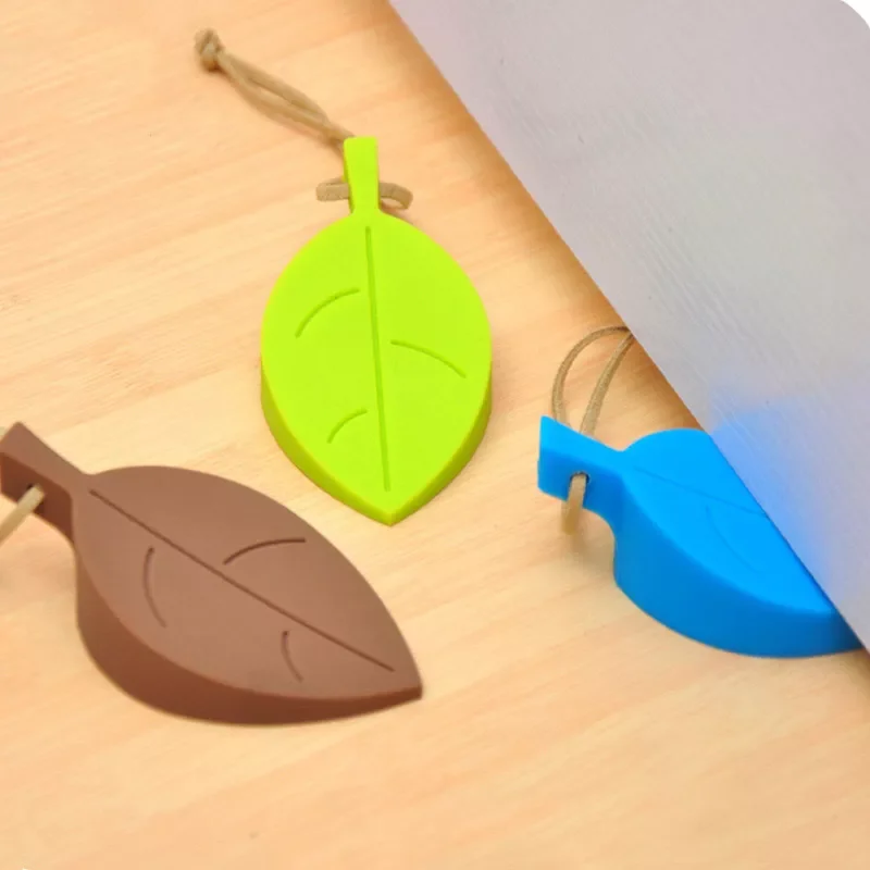 Купи Creative Leaves Silicone Door Stop Hanging Door Stopper Door Block Children Baby Anti-Folder Hand Security Wedge Door Stop за 287 рублей в магазине AliExpress