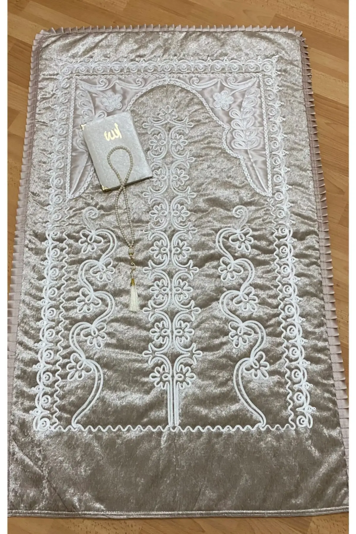 

Бархатный набор для невесты капучино из 3 предметов Dusky Bohça, 70x120, современные ковры и коврики без бахромы