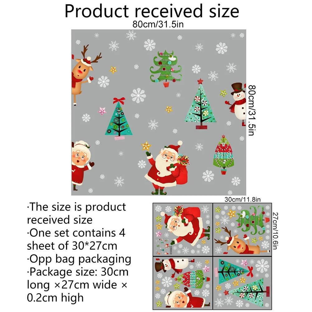 

Christmas Window Clings Stickers 27*30cm Snowflake Penguin Sticker Decal Mural Home Decoration Wall Stickers New Year Decor