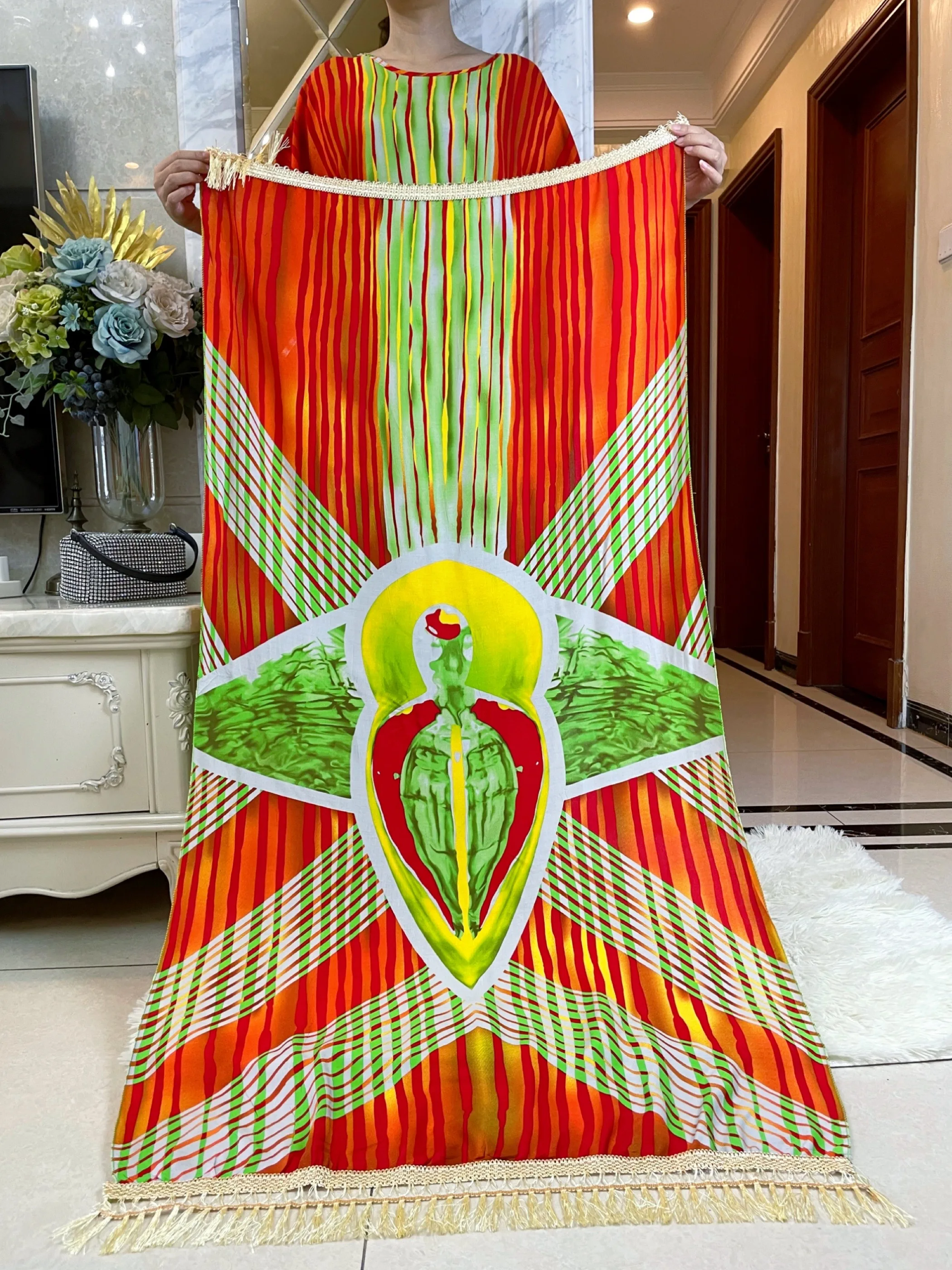 Мусульманская мода летние платья с коротким рукавом цветной цветочный принт Boubou