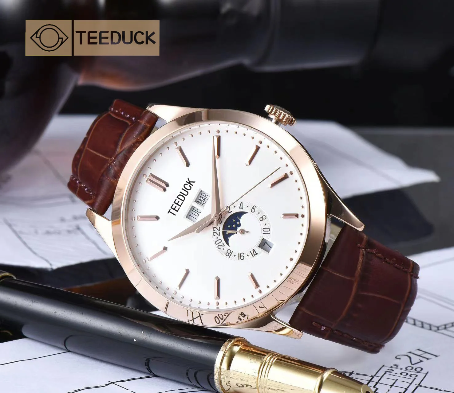 

Mechanical Watch AAA Men Wristwatch Waterproofing Luxury band Luminous Stainless Steel Leather Automatic Date Calendar 42MM