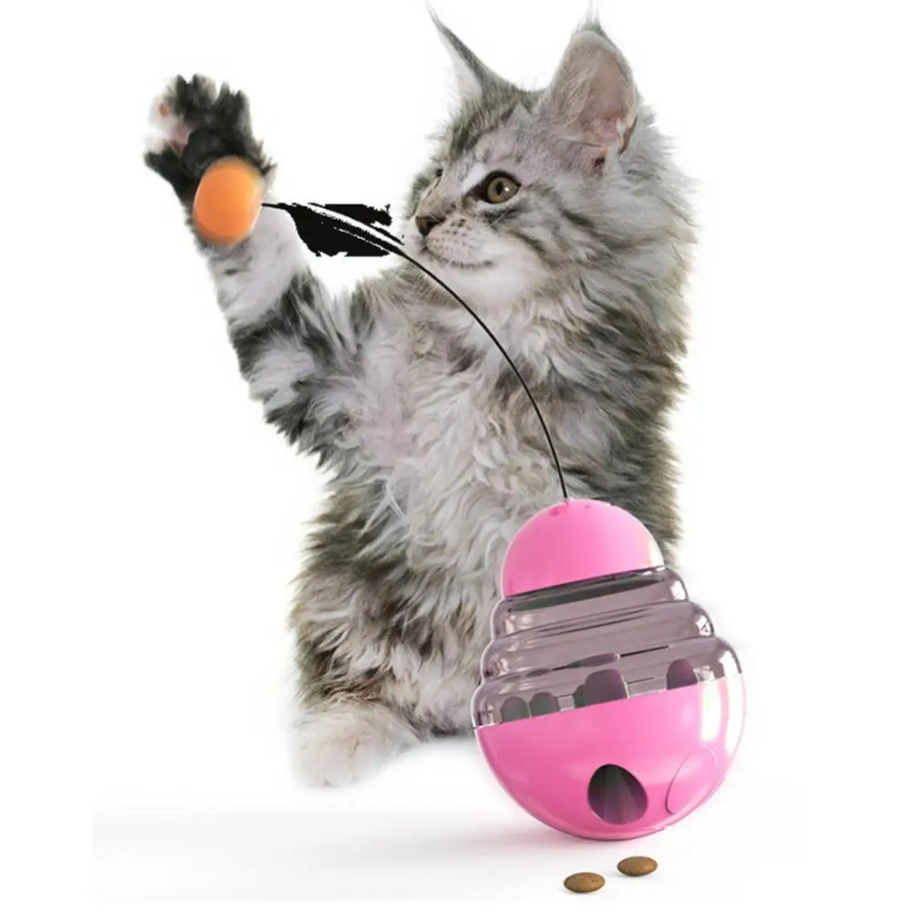 

Pets Supplies Cat Teaser Feeder Ball Cat Kitten Funny Tumbler Slow Eating Food Leak Dispenser Feeder Ball Teaser Toy
