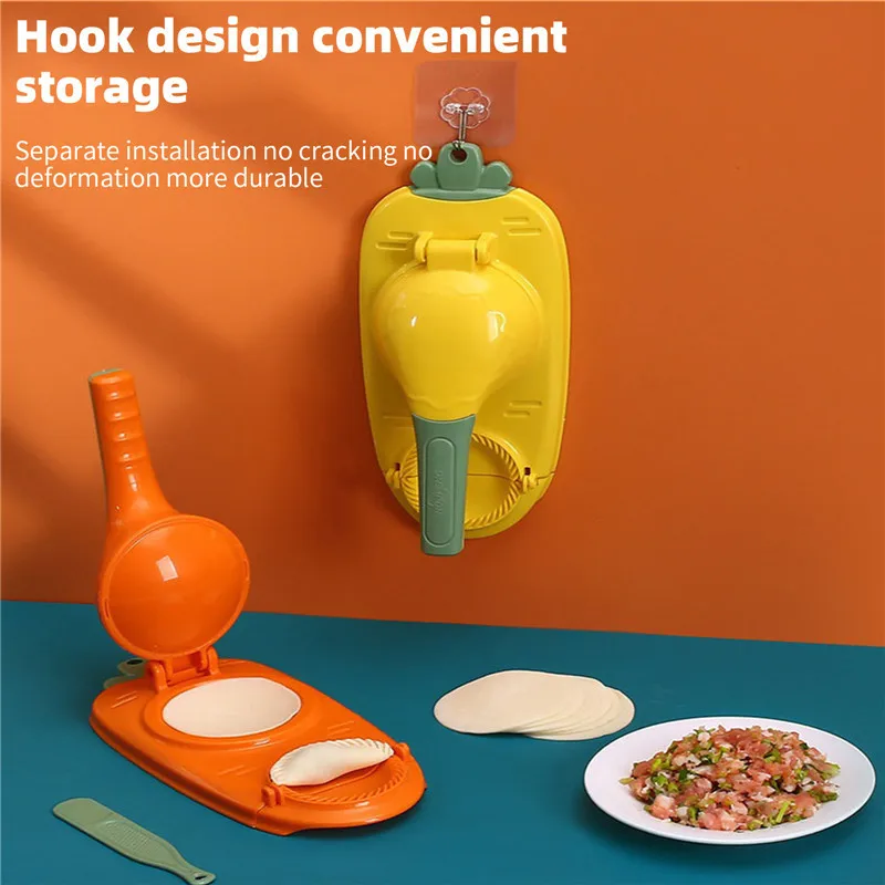 

2 In 1 Dumplin Maker Mold Machine Kitchen Manual Dumpling Making Tool Dough Skin Artifact Pressing Molder Wrapper Presser Gadget