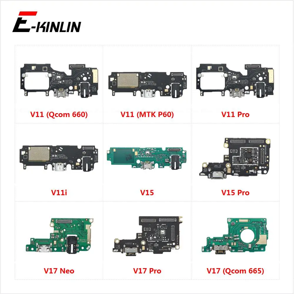 Usb-порт для зарядки док-станция разъем зарядное устройство плата с микрофоном микрофон гибкий кабель для Vivo V17 Neo V15 V11i V11 Pro