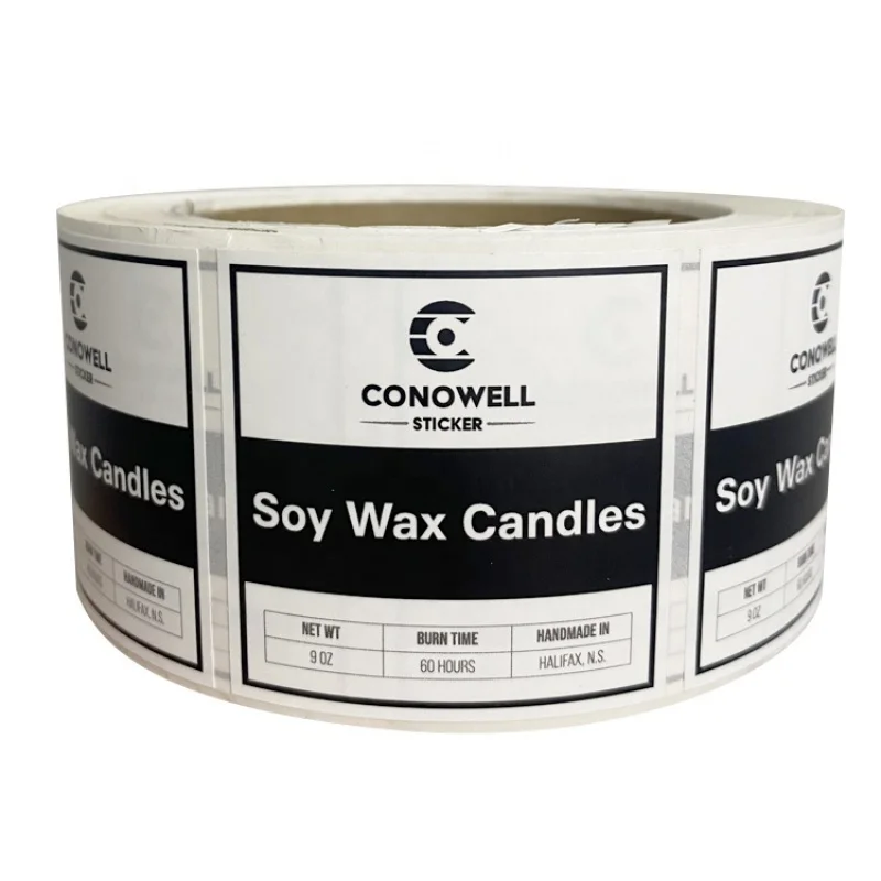 

Custom Candle Label Sticker For Candle Jar, Custom Printed Roll Waterproof Paper Self Adhesive Soy Wax Candle Jar Sticker Label