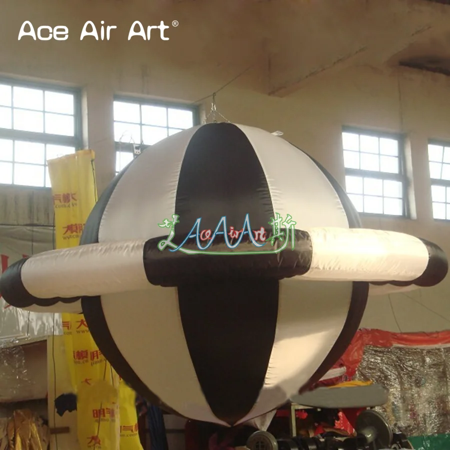 

Fantastic Hanging Inflatable UFO Model With Black Stripes For Exhibition/Promotion/Activities Decoration Made By Ace Air Art