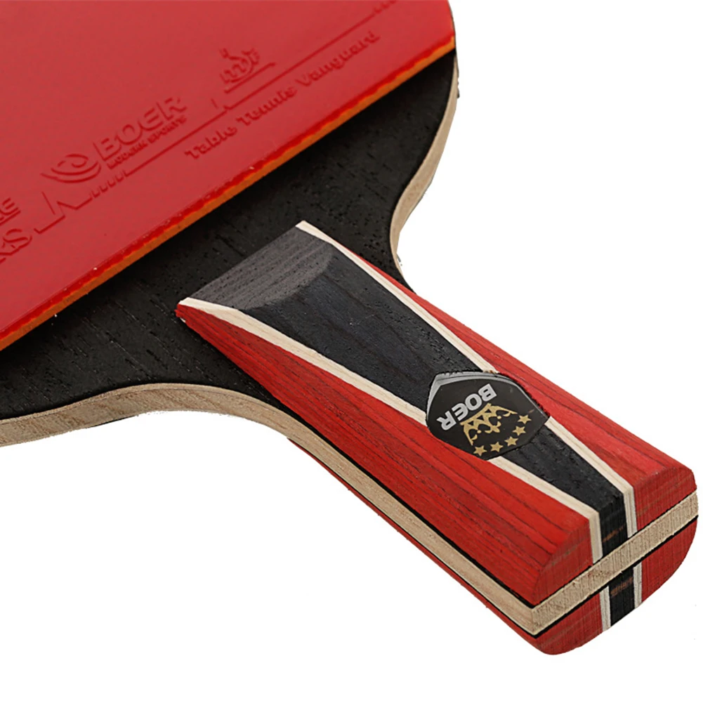 

4 Star Spin Control Table Tennis Racket 7 Ply Wood Ping Pong Bat Long Handl Double-sided Reverse Glue Paulownia Racket W/ Bag