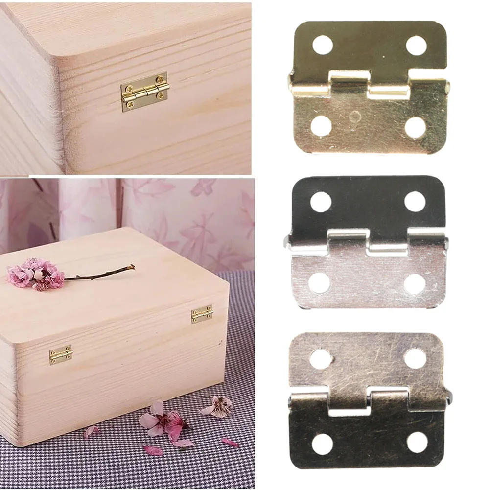 

Hinges For Kitchen Cabinets 50PCS Antique Flat Wooden Box Jewelry Furniture Iron With 200pcs Screws Nails Countertops Hardware