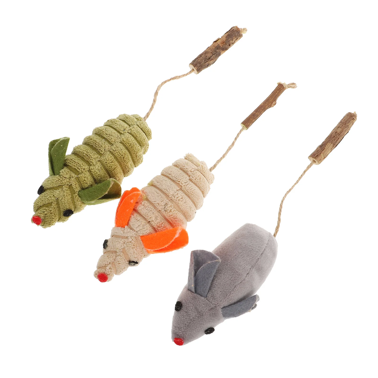 

3Pcs Cat Bite-Resistant Plush Kitten Teeth Cleaning Interactive Cat Plaything