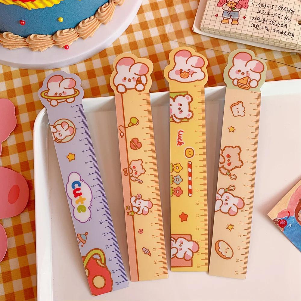 

1pc Kawaii Cute Ruler Drawing Painting Tool Student Stationery Measurement Tools Office School Supplies Kids Praise Gift