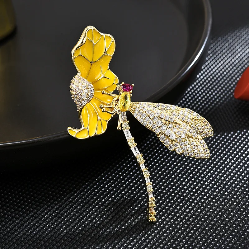

Dragonfly And Lotus Leaf Brooch