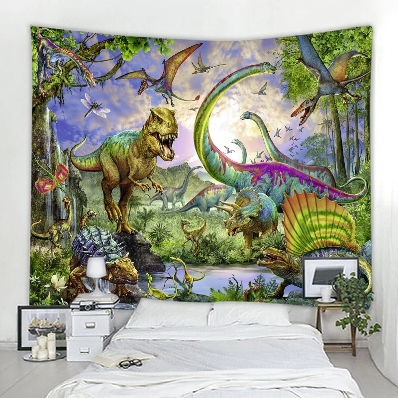 

3D Jurassic Dinosaur Decorative Tapestry Mandala Boho Hippie Wall Tapestry Home Decor Tapestry