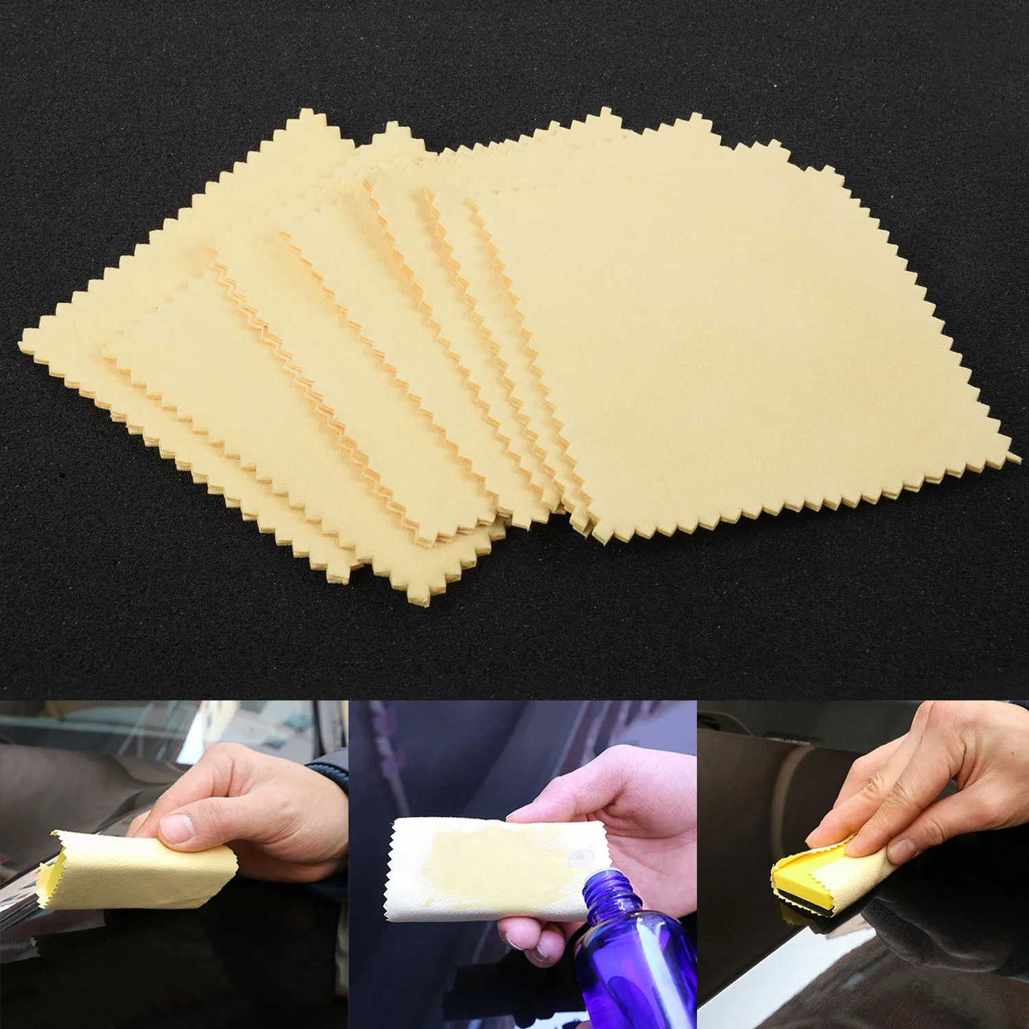 

20PCS 10*10cm Microfiber Cleaning Cloth Nano Car Glass Coating Lint-free Waxing Towel Car Body Cleaning Towel Widely Application