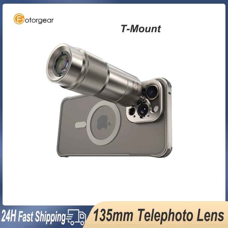 Телеобъектив Fotorgear 135 мм для мобильного телефона APO оптическое стекло объектив