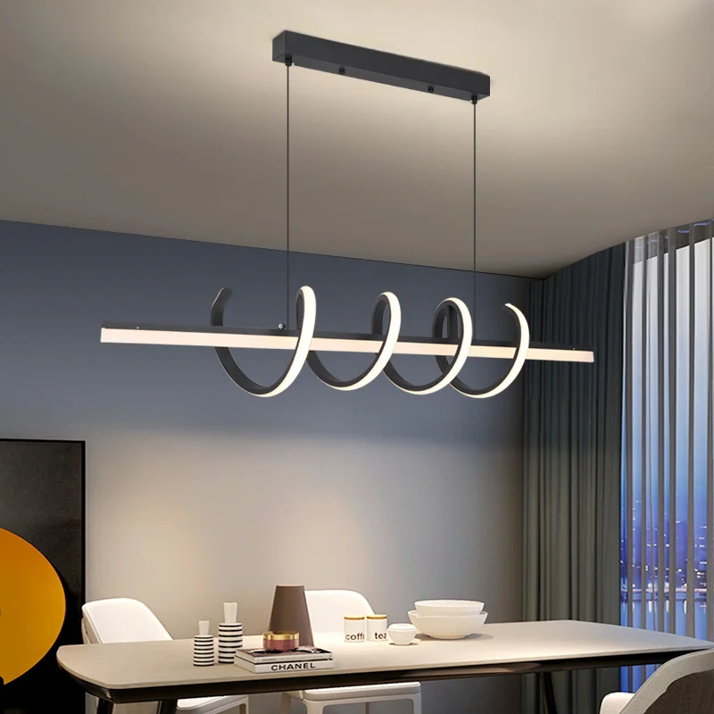 

Подвесная лампа для столовой, современная простая Скандинавская однословная Минималистичная индивидуальная креативная лампа, Подвесная лампа для бара