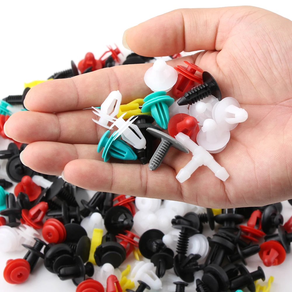 

100Pcs Universal Mixed Auto Fastener Car Bumper Clips Retainer Car Fastener Rivet Door Panel Fender Liner for all car