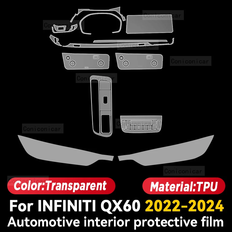 

Для INFINITI QX60 2022-2024 автомобильная панель пленка приборная панель защитная наклейка внутренняя пленка для экрана против царапин аксессуары