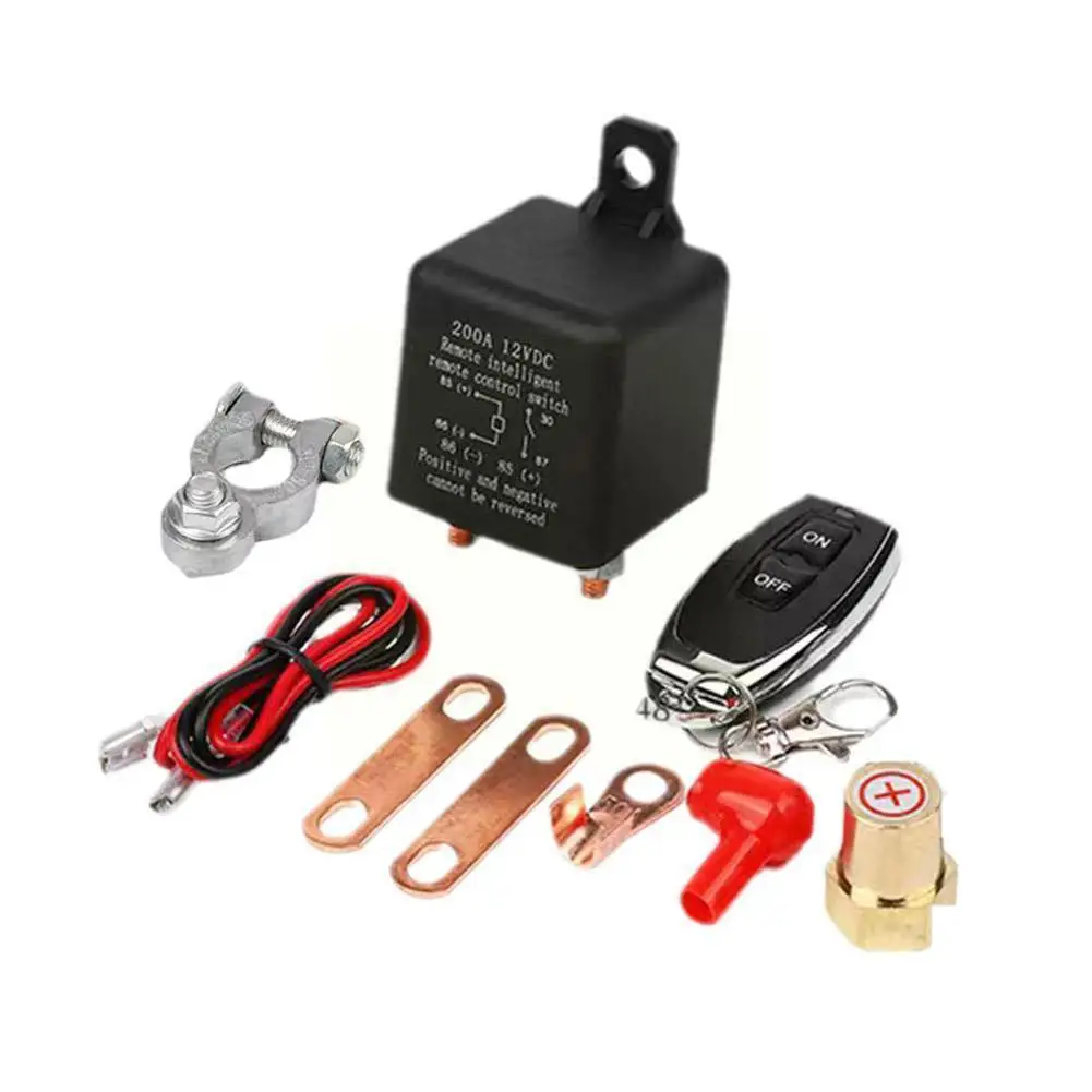 

Car Remote Battery Disconnect Switch 12V 200A Car Kill Remote Fobs Control Switch With Switch Relay Remote Control Anti-The T7A6