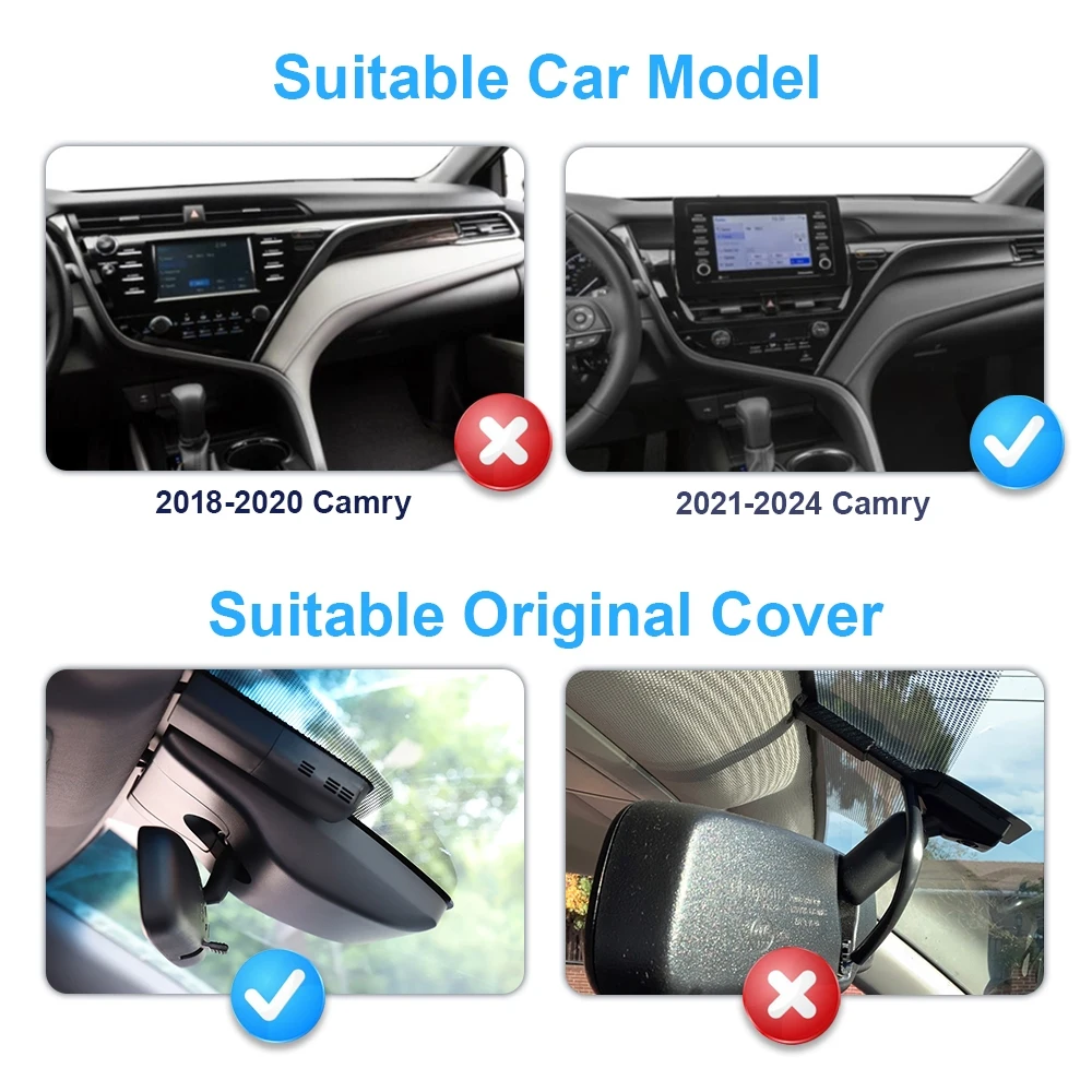 

Видеорегистратор Fitcamx 4K для Toyota Camry 8-го поколения XV 2018-2026 гг., автомобильный видеорегистратор в стиле OEM, ночное видение, циклическая запись, Wi-Fi